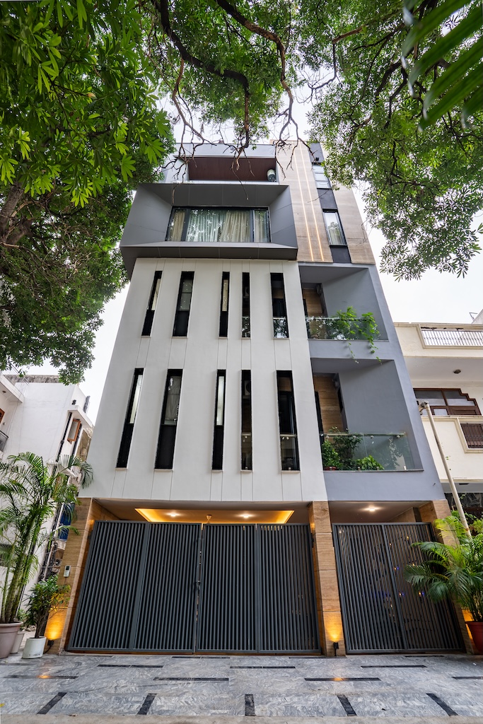 ZuildUp project — multi-story contemporary front elevation, Delhi NCR